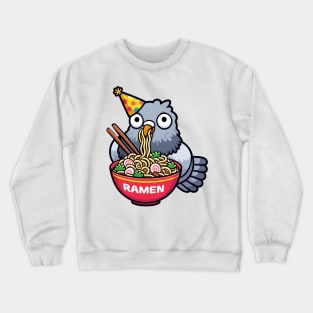 Birthday Pigeon With Ramen Crewneck Sweatshirt